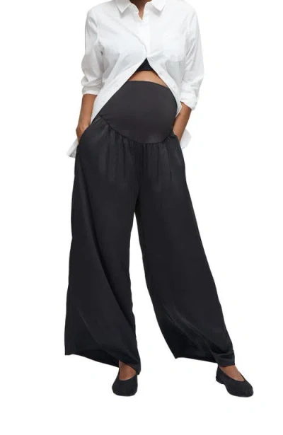 Ingrid & Isabel Flowy Woven Maternity Pant In Black