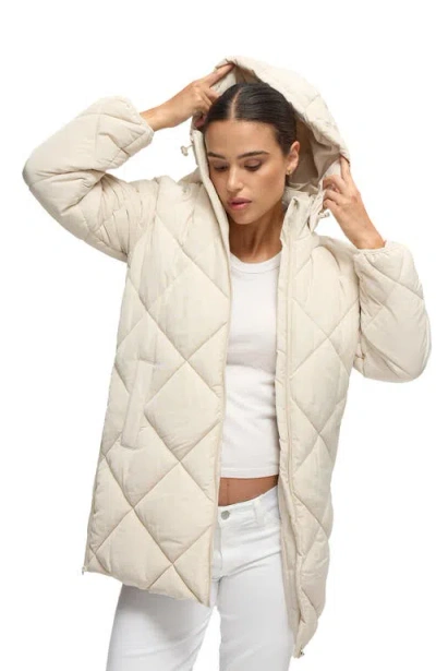 Ingrid & Isabel Longline Puffer With Insert In Neutral