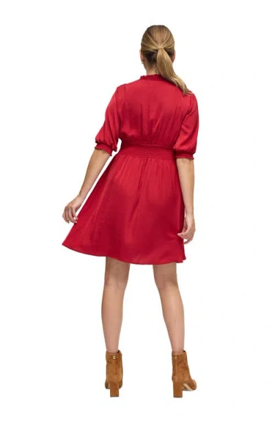 Ingrid & Isabel Deep V Short Maternity Dress In Red
