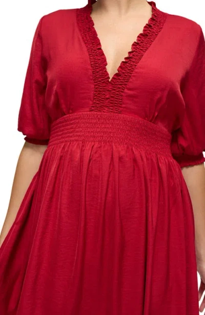 Ingrid & Isabel Deep V Short Maternity Dress In Red