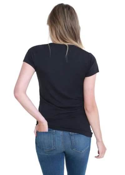Ingrid & Isabel Maternity Basic Short Sleeve Vneck Tee In Black