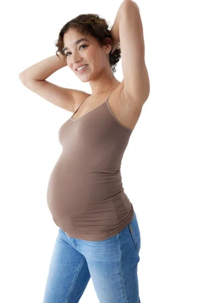 Ingrid & Isabel The Cool + Calm Cooling Seamless Maternity Cami In Brown