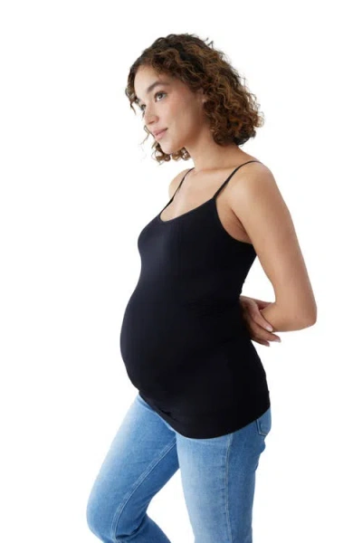 Ingrid & Isabel The Cool + Calm Cooling Seamless Maternity Cami In Black