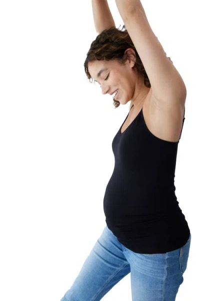 Ingrid & Isabel The Cool + Calm Cooling Seamless Maternity Cami In Black