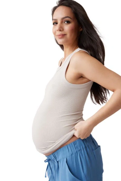 Ingrid & Isabel Seamless Maternity Rib Tank In Gray