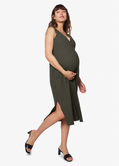 Ingrid & Isabel Maternity Everywear Column Dress In Green
