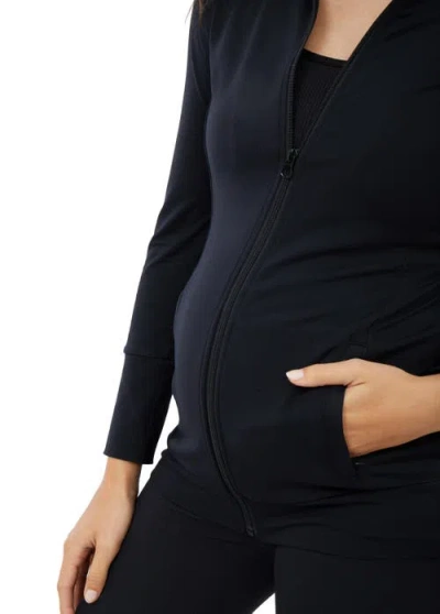 Ingrid & Isabel Maternity Active Side Zip Jacket In Black