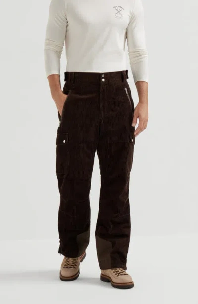 Brunello Cucinelli Cotton Corduroy Mountain Trousers In Black