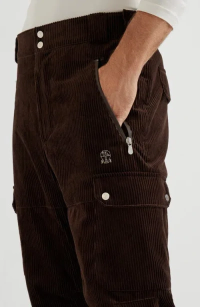 Brunello Cucinelli Cotton Corduroy Mountain Trousers In Black