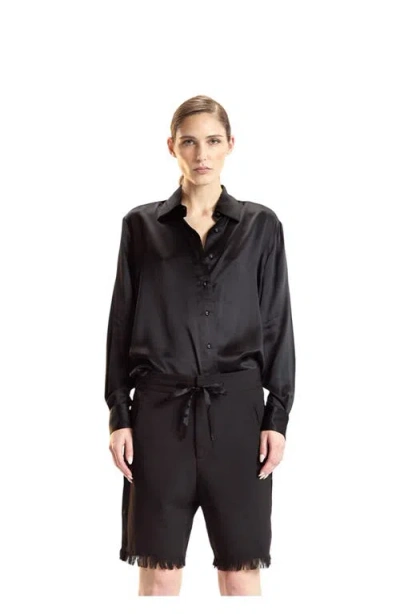 Cynthia Rowley Tuxedo Stripe Shorts In Black