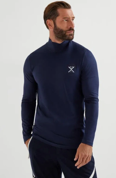 Brunello Cucinelli Print Turtleneck T-shirt In Blue