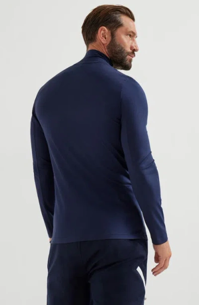 Brunello Cucinelli Print Turtleneck T-shirt In Blue