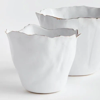 Napa Home & Garden Maribella Cachepot Planters Set Of 2 In White