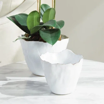 Napa Home & Garden Maribella Cachepot Planters Set Of 2 In White