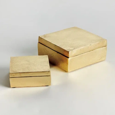 Napa Home & Garden Cressida Lidded Boxes, Set Of 2 In Gold