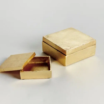 Napa Home & Garden Cressida Lidded Boxes, Set Of 2 In Gold