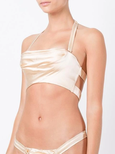 Shop Dolci Follie 'heiress' Bandeau Bra - Neutrals