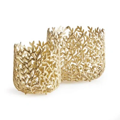 Napa Home & Garden Set Of 2 Celine Cachepots In Gold