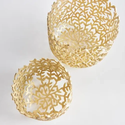 Napa Home & Garden Set Of 2 Celine Cachepots In Gold