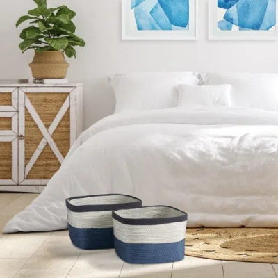 Napa Home & Garden Ayden Rectangular Baskets Set Of 2 In Blue