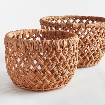 Napa Home & Garden Emlyn Rattan Decorative Baskets Set Of 2 Without Handles In Brown