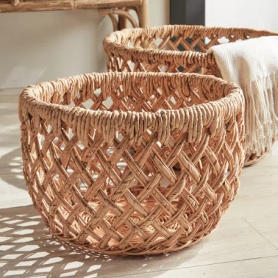 Napa Home & Garden Emlyn Rattan Decorative Baskets Set Of 2 Without Handles In Brown