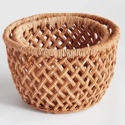 Napa Home & Garden Emlyn Rattan Decorative Baskets Set Of 2 Without Handles In Brown