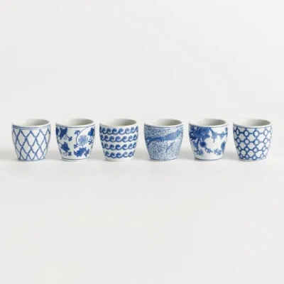 Napa Home & Garden Barclay Butera Dynasty Decorative Mini Flower Pots,  Set Of 6 In Blue