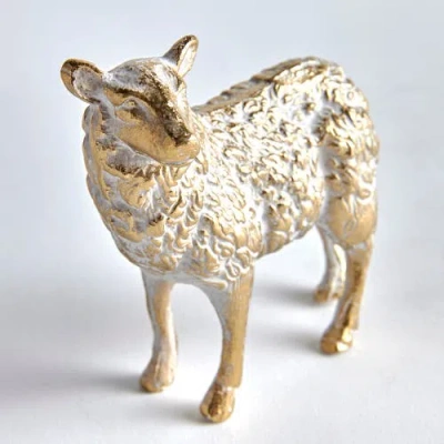 Napa Home & Garden Tufton Sheep Sculpture Decorative Object In Gold