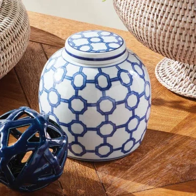 Napa Home & Garden Bb Dynasty Link Lidded Jar In Blue