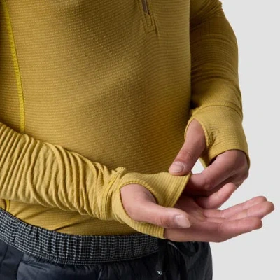 Backcountry Pines Microgrid Ultra-lt Baselayer 1/4-zip Top In Green