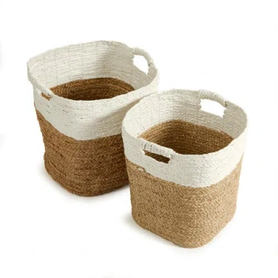 Napa Home & Garden Madura Rectangular Baskets Set Of 2 In Brown
