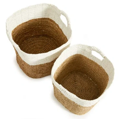 Napa Home & Garden Madura Rectangular Baskets Set Of 2 In Brown