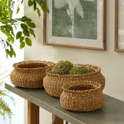 Napa Home & Garden Seagrass Loop Baskets Set Of 3 In Brown