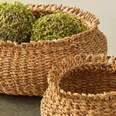 Napa Home & Garden Seagrass Loop Baskets Set Of 3 In Brown