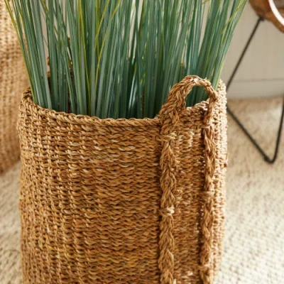 Napa Home & Garden Seagrass Round Baskets Large Set Of 3 In Brown