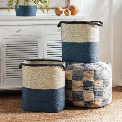 Napa Home & Garden Ayden Baskets With Handles Set Of 2 In Blue