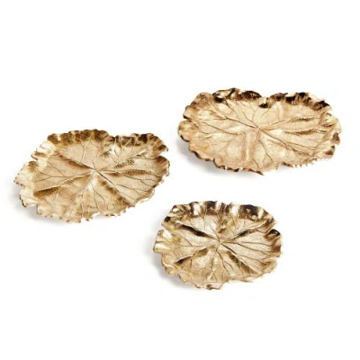 Napa Home & Garden Lirio Decorative Trays, Set Of 3 In Gold