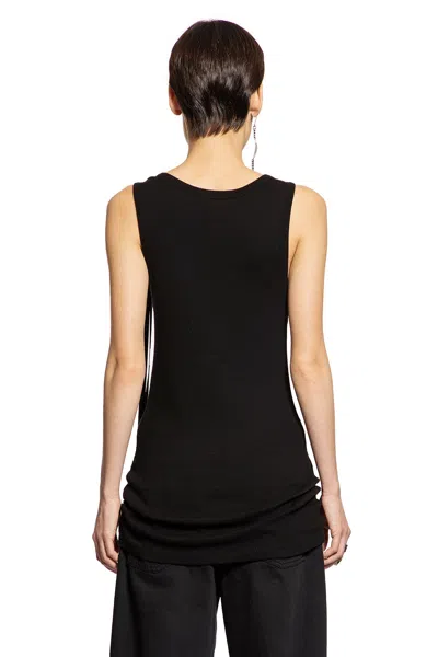 Ann Demeulemeester Seva Script Tank Top In Black