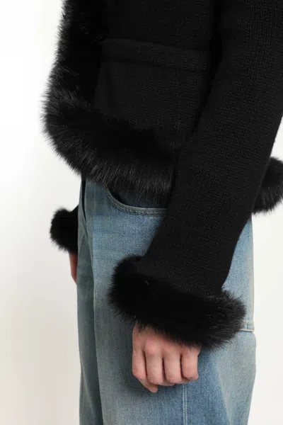Valentino Wool Crepe Jacket In Black
