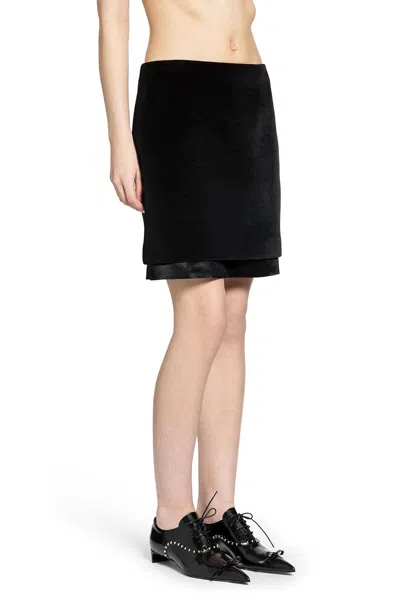 Jil Sander Layered Mini Skirt In Black