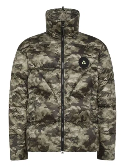 Peuterey Dark Green Puffer Jacket In Multi