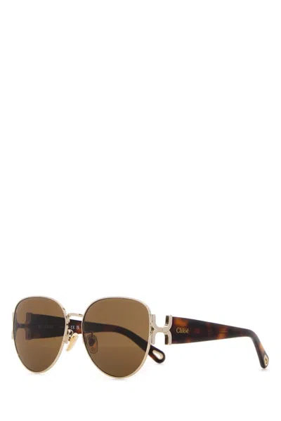 Chloé Chloe Women Multicolor Metal And Acetate Sunglasses In Gold