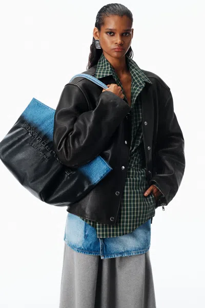 Alexander Wang Large Punch Embossed Tote Bag In Blue