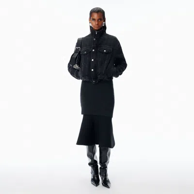 Alexander Wang Zip-up Denim Jacket In Black