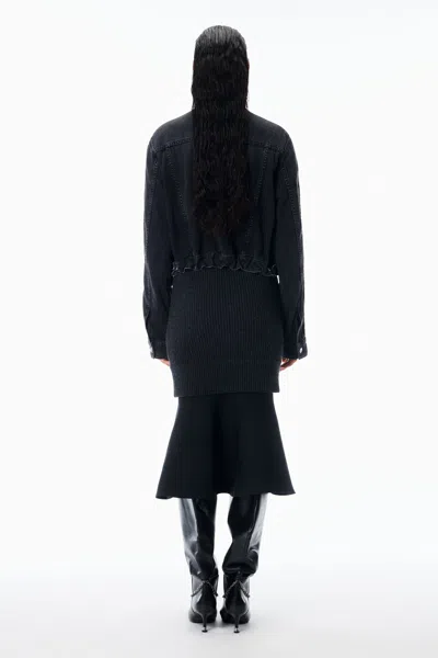 Alexander Wang Zip-up Denim Jacket In Black
