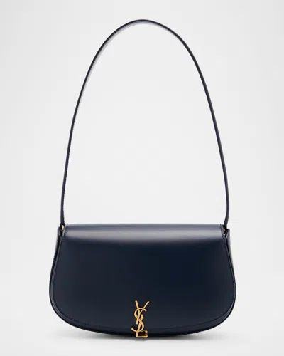 Saint Laurent Voltaire Mini Smooth Leather Shoulder Bag In Blue