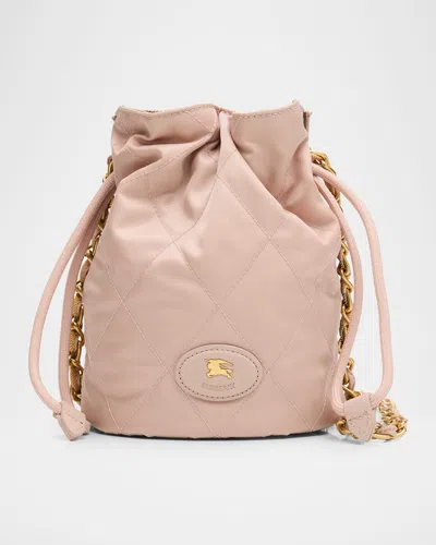 Burberry Horseshoe Quilted Nylon Pouch Bag In Pink