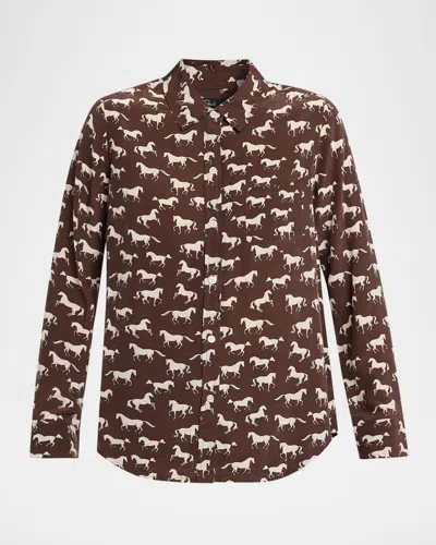 Rails Kate Long-sleeve Silk Buttondown Blouse In Multi