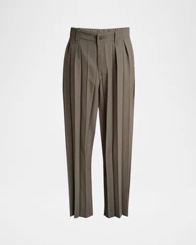 Issey Miyake Men's Edge Ensemble Pleated Pants In Gray